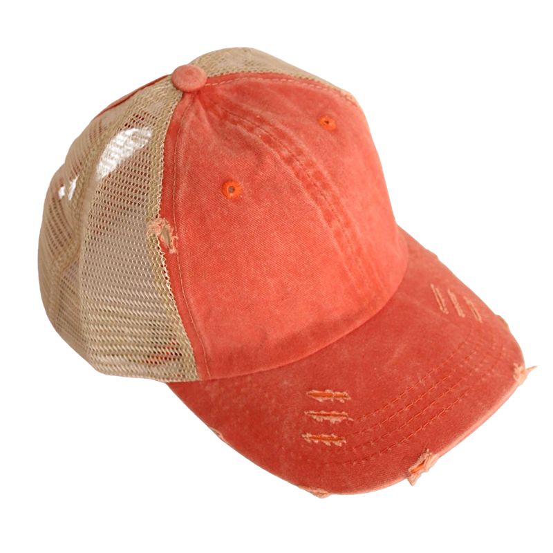 Casquette avec Trou Femme - Orange / Unique