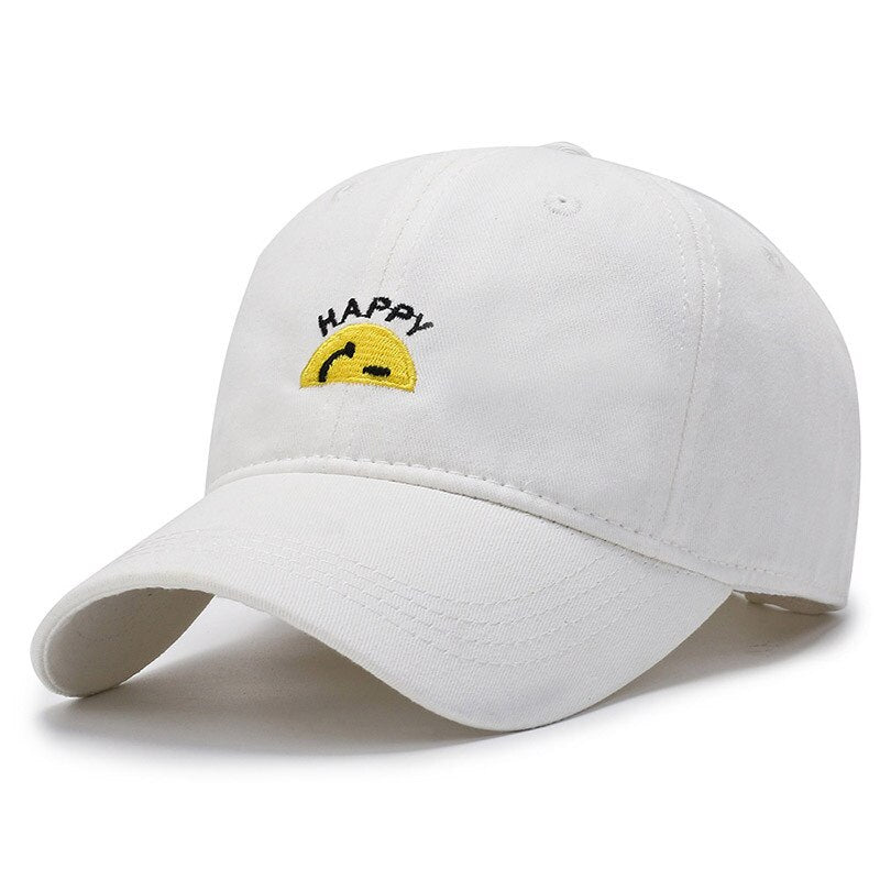 Casquette Happy Brodée - Blanc / Unique