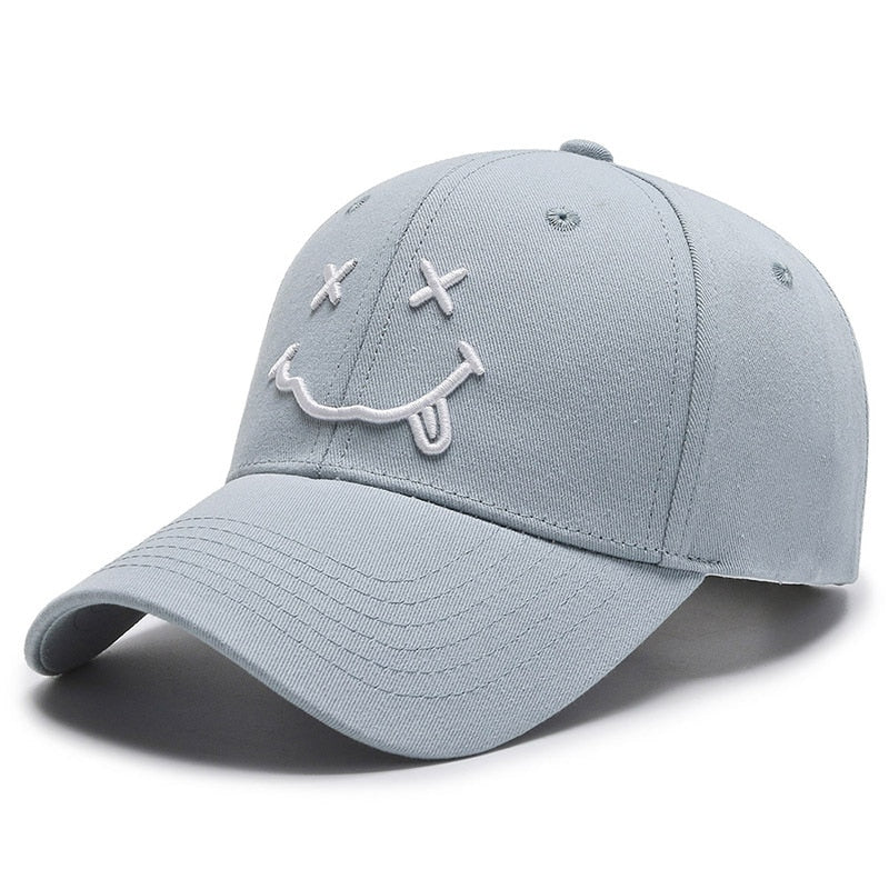 Casquette Smiley Brodée - Bleu / Unique