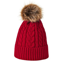 Bonnet à Pompon Femme - Rouge / Unique