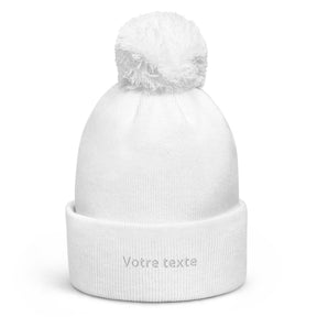Bonnet à Pompon Personnalisable - Blanc / Unique