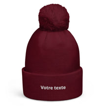 Bonnet à Pompon Personnalisable - Bordeaux / Unique