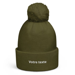 Bonnet à Pompon Personnalisable - Vert / Unique