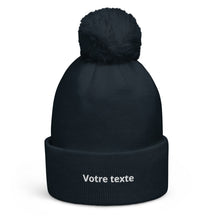 Bonnet à Pompon Personnalisé - Bleu marine / Unique