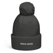 Bonnet à Pompon Personnalisé - Gris / Unique