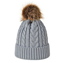 Bonnet Femme à Pompon - Gris / Unique
