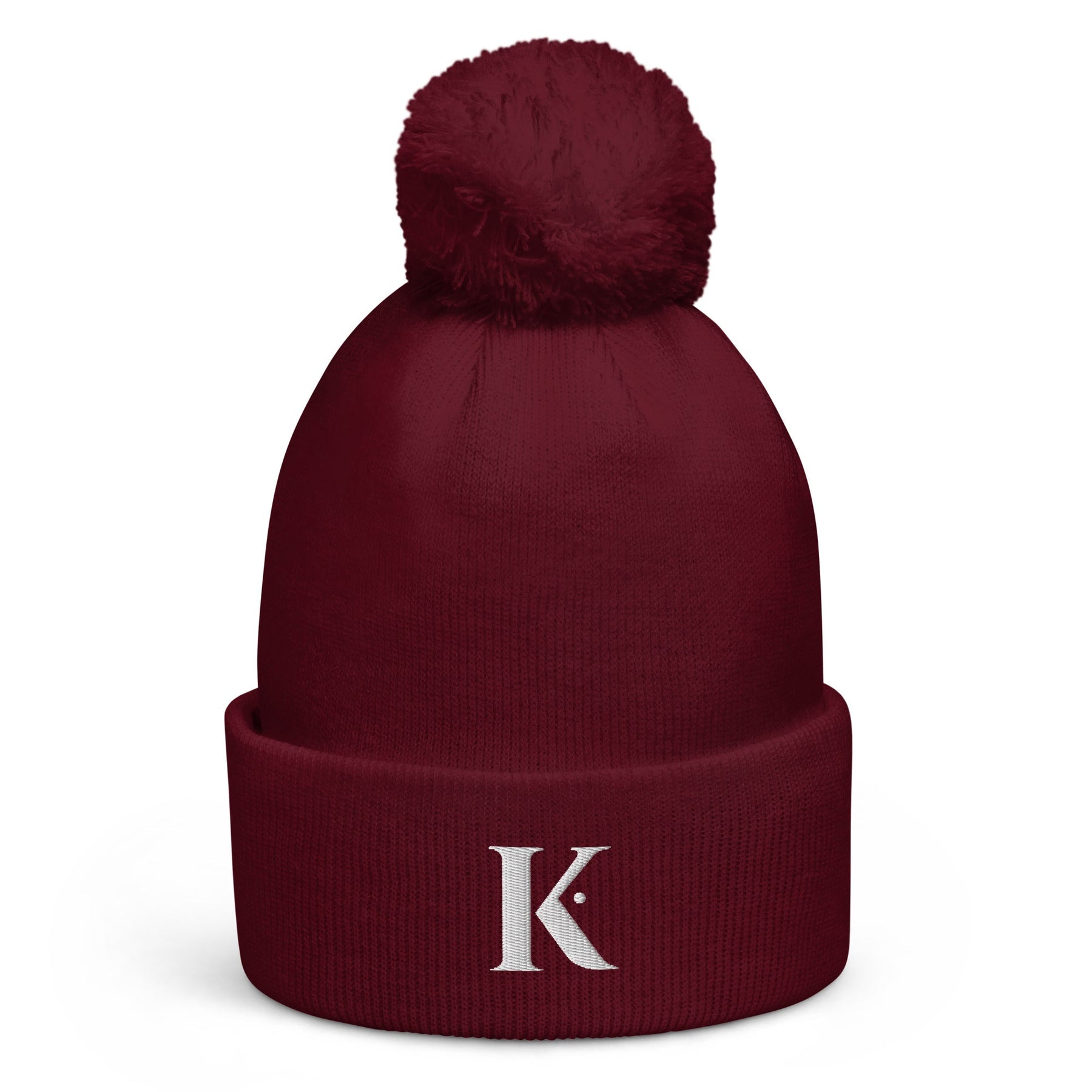 Bonnet Homme à Pompon K - Bordeaux / Unique