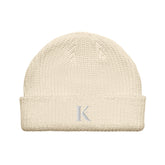 Bonnet Acrylique Brodé K - Beige / Unique