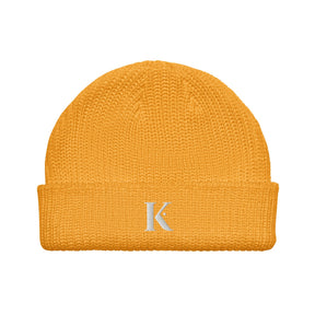 Bonnet Acrylique Brodé K - Orange / Unique