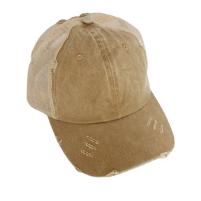 Casquette avec Trou Pour Queue de Cheval - Beige / Unique