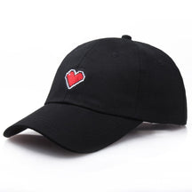 Casquette Brodée Coeur Rétro - Noir / Unique
