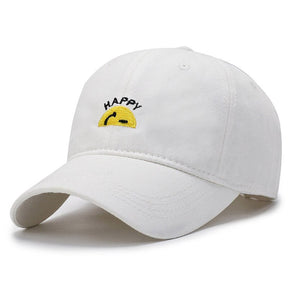 Casquette Brodée Happy - Blanc / Unique