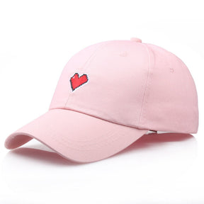 Casquette Brodée Love Rétro - Rose / Unique