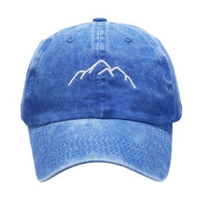 Casquette Brodée Montagne - Bleu / Unique