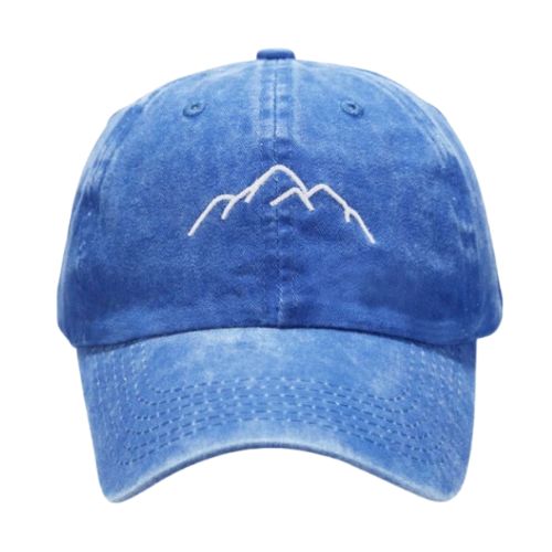 Casquette Brodée Montagne - Bleu / Unique