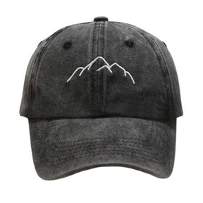 Casquette Brodée Montagne - Noir / Unique
