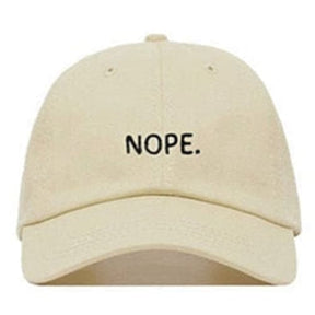 Casquette Brodée Nope - Beige / Unique