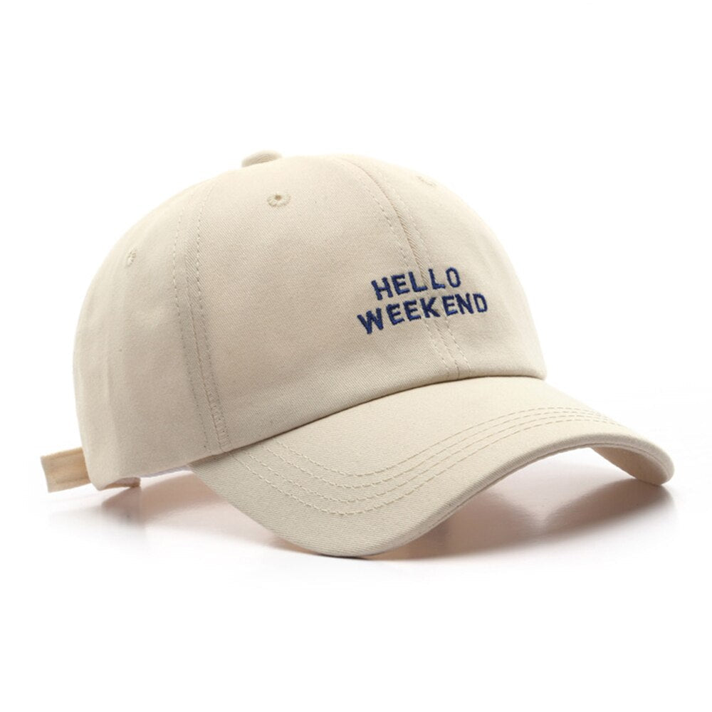 Casquette Brodée Hello Week-end - Beige / Unique