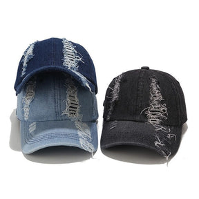 Casquette Denim Déchirée