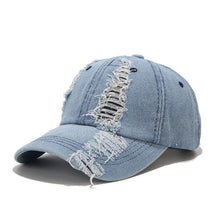 Casquette Denim Déchirée - Bleu / Unique