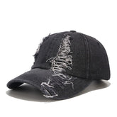 Casquette Denim Déchirée - Noir / Unique