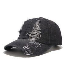 Casquette Denim Déchirée - Noir / Unique