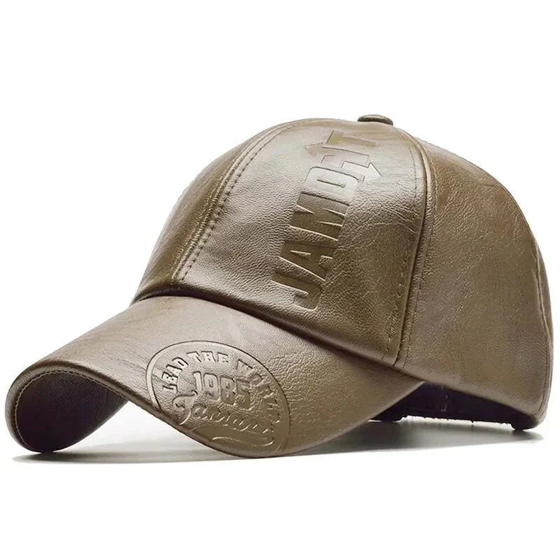 Casquette En Cuir Léger Brodée