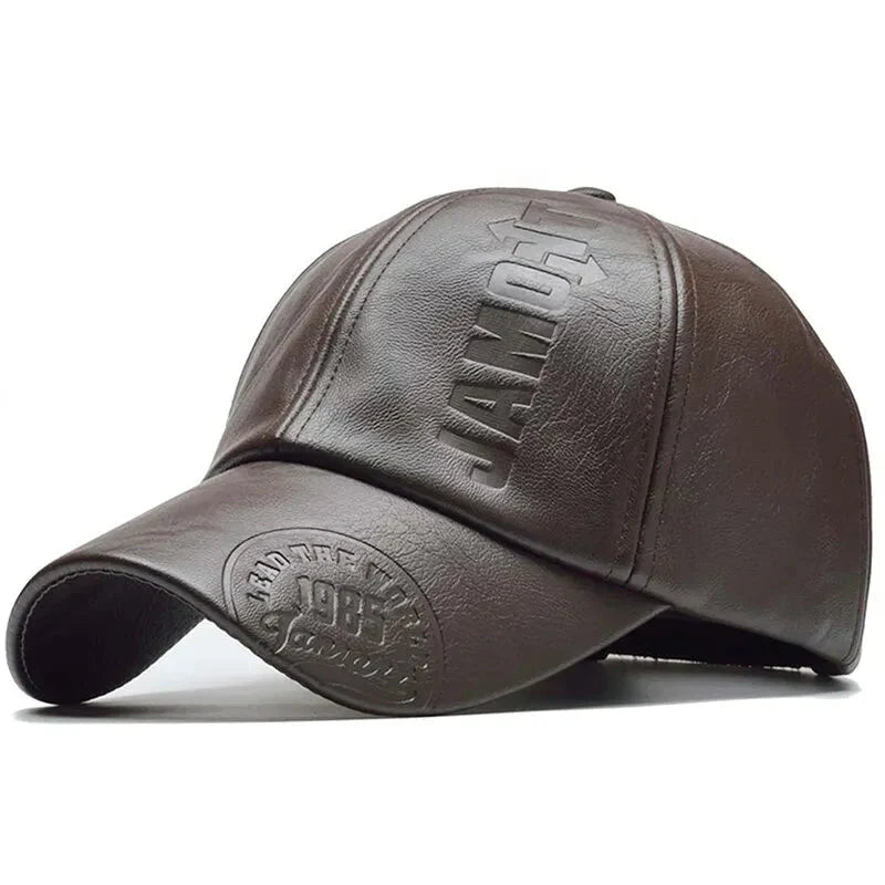 Casquette en Cuir Léger - Gris / Unique