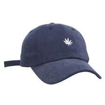 Casquette Feuille Brodée Baseball - Bleu / Unique