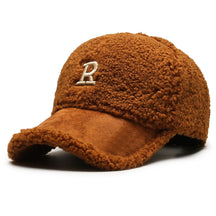 Casquette Fourrure Brodée R - Marron / Unique