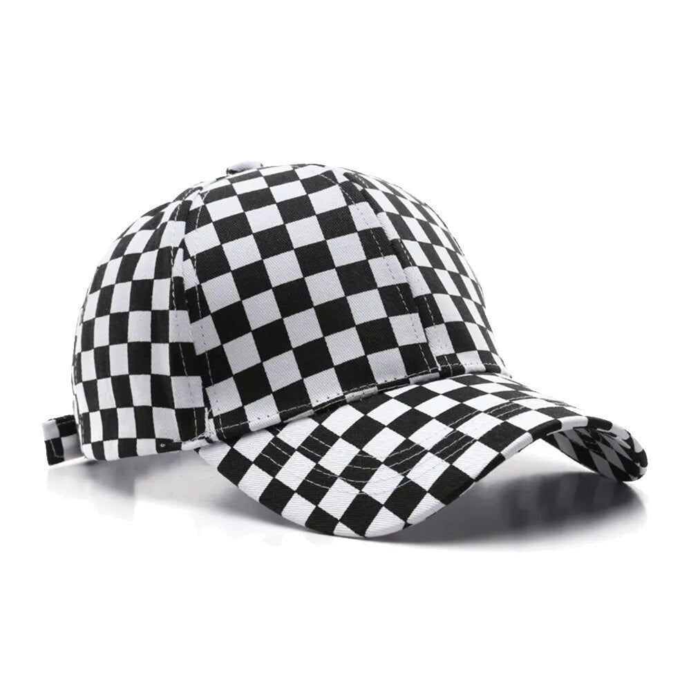 Casquette Motif Carreaux - Noir / Unique