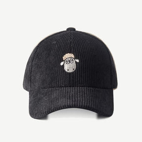 Casquette Mouton Velours Côtelé - Noir / Unique