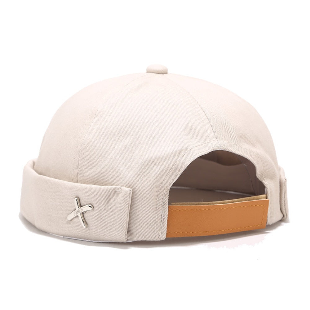 Casquette Sans Visière avec Croix - Beige / Unique