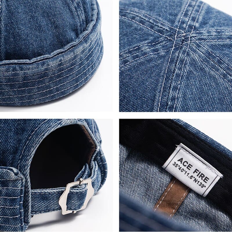 Casquette sans visière denim - Bleu / Unique