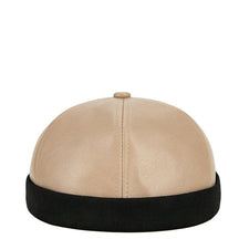 Casquette sans visière simili cuir - Beige / Unique