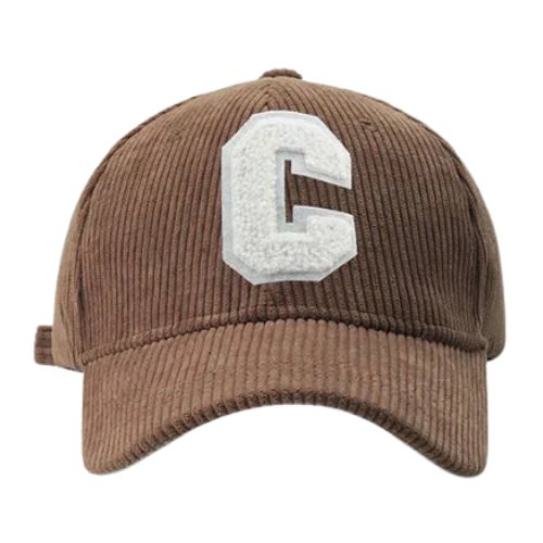 Casquette Velours Brodée C - Marron / Unique