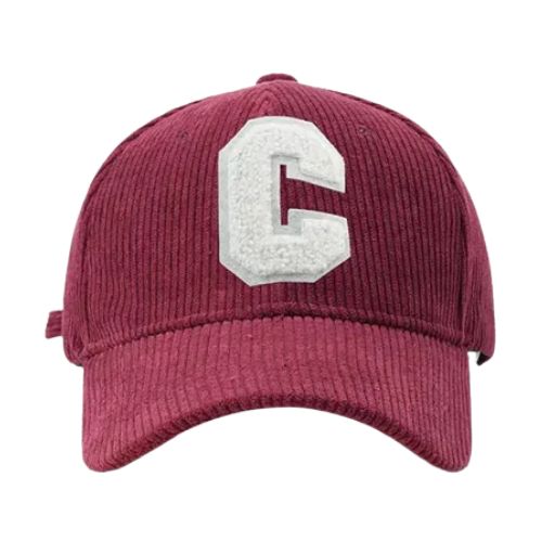 Casquette Velours Brodée C - Rouge / Unique